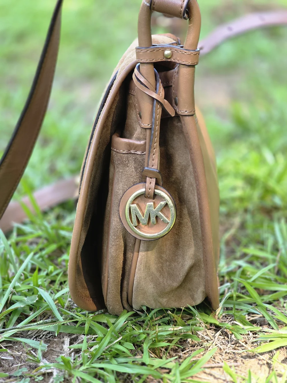 Michael Kors Jamie Suede Saddle Bag Crossbody